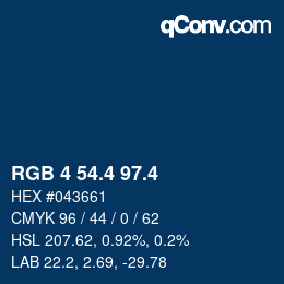 カラーコード: RGB 4 54.4 97.4 | qconv.com