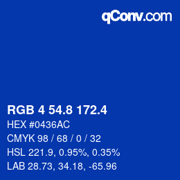 カラーコード: RGB 4 54.8 172.4 | qconv.com