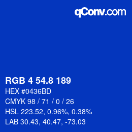 カラーコード: RGB 4 54.8 189 | qconv.com