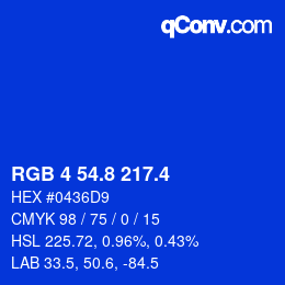 カラーコード: RGB 4 54.8 217.4 | qconv.com
