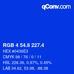 カラーコード: RGB 4 54.8 227.4 | qconv.com