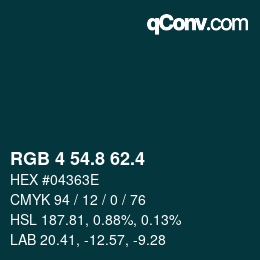 カラーコード: RGB 4 54.8 62.4 | qconv.com