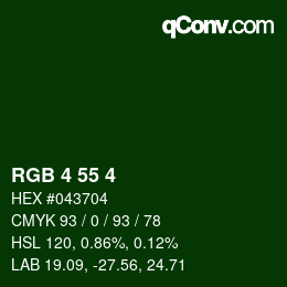 Color code: RGB 4 55 4 | qconv.com