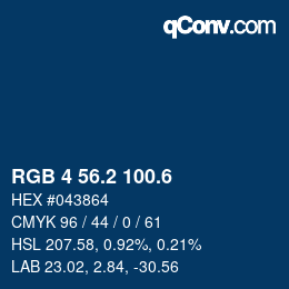 カラーコード: RGB 4 56.2 100.6 | qconv.com