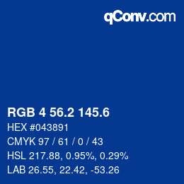 カラーコード: RGB 4 56.2 145.6 | qconv.com