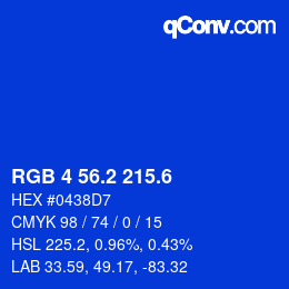 カラーコード: RGB 4 56.2 215.6 | qconv.com