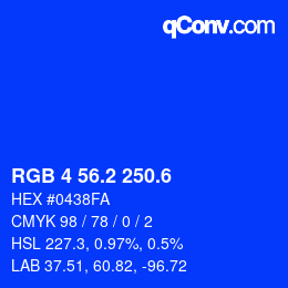 カラーコード: RGB 4 56.2 250.6 | qconv.com