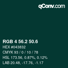 カラーコード: RGB 4 56.2 50.6 | qconv.com