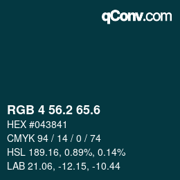 カラーコード: RGB 4 56.2 65.6 | qconv.com