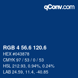 カラーコード: RGB 4 56.6 120.6 | qconv.com