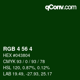 Color code: RGB 4 56 4 | qconv.com