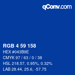 Color code: RGB 4 59 158 | qconv.com