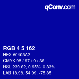 Farbcode: RGB 4 5 162 | qconv.com