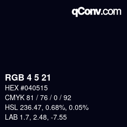 Color code: RGB 4 5 21 | qconv.com