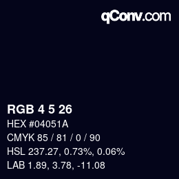 Color code: RGB 4 5 26 | qconv.com