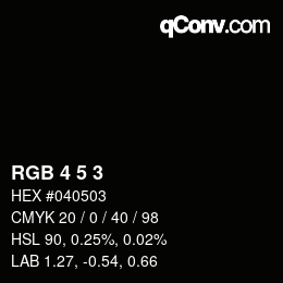 Color code: RGB 4 5 3 | qconv.com