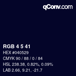 Color code: RGB 4 5 41 | qconv.com