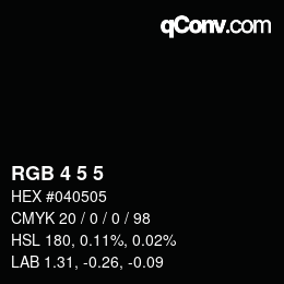 Color code: RGB 4 5 5 | qconv.com