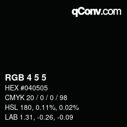 カラーコード: RGB 4 5 5 | qconv.com