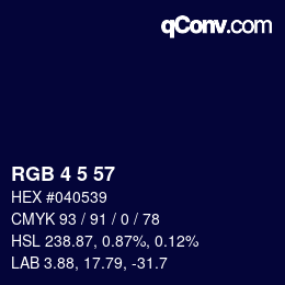 Color code: RGB 4 5 57 | qconv.com