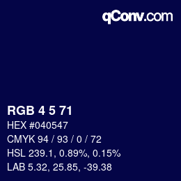 Color code: RGB 4 5 71 | qconv.com