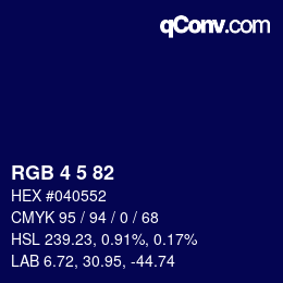 Color code: RGB 4 5 82 | qconv.com