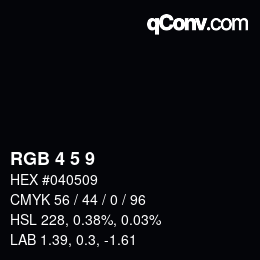 Color code: RGB 4 5 9 | qconv.com