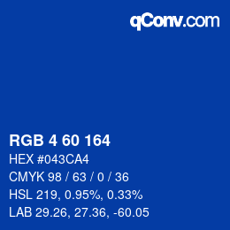颜色代码: RGB 4 60 164 | qconv.com