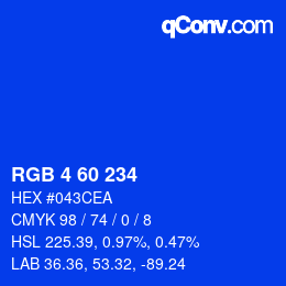 カラーコード: RGB 4 60 234 | qconv.com