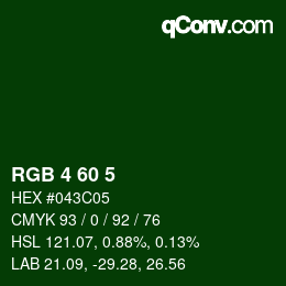 カラーコード: RGB 4 60 5 | qconv.com