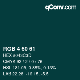 Color code: RGB 4 60 61 | qconv.com