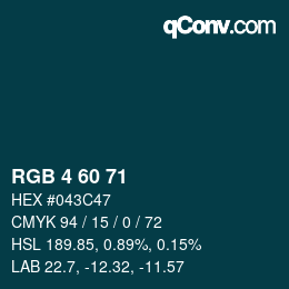 Color code: RGB 4 60 71 | qconv.com