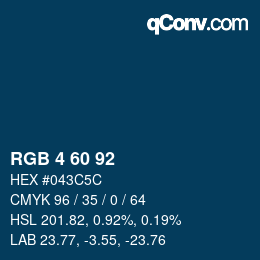 Color code: RGB 4 60 92 | qconv.com
