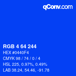 カラーコード: RGB 4 64 244 | qconv.com