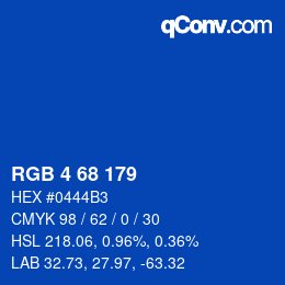 Color code: RGB 4 68 179 | qconv.com