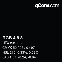 Color code: RGB 4 6 8 | qconv.com