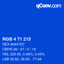 Color code: RGB 4 71 215 | qconv.com