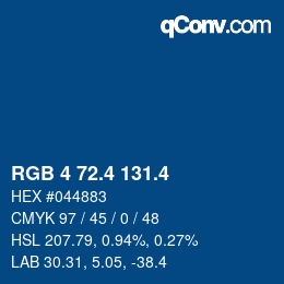 カラーコード: RGB 4 72.4 131.4 | qconv.com