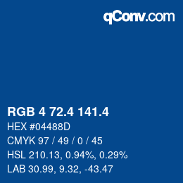 カラーコード: RGB 4 72.4 141.4 | qconv.com