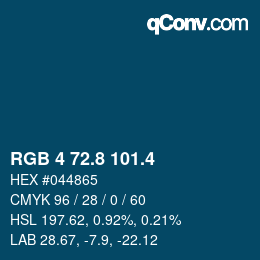 カラーコード: RGB 4 72.8 101.4 | qconv.com