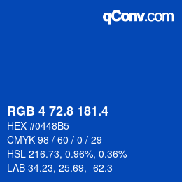 カラーコード: RGB 4 72.8 181.4 | qconv.com