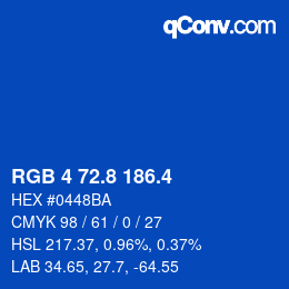 カラーコード: RGB 4 72.8 186.4 | qconv.com