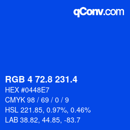 カラーコード: RGB 4 72.8 231.4 | qconv.com