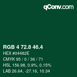 カラーコード: RGB 4 72.8 46.4 | qconv.com