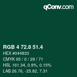 カラーコード: RGB 4 72.8 51.4 | qconv.com