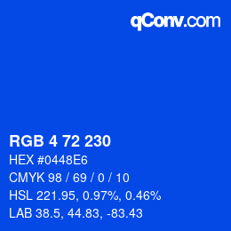 Color code: RGB 4 72 230 | qconv.com