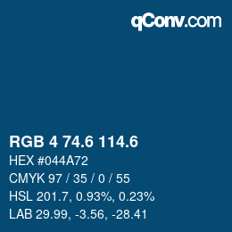 カラーコード: RGB 4 74.6 114.6 | qconv.com