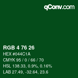 Color code: RGB 4 76 26 | qconv.com
