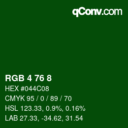 Color code: RGB 4 76 8 | qconv.com