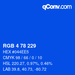 Color code: RGB 4 78 229 | qconv.com